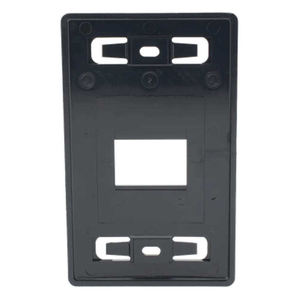 Placa de Pared Modular / 2 Salidas / Compatible Z-MAX Blindados / Montaje Frontal-Trasero / Color Negro
