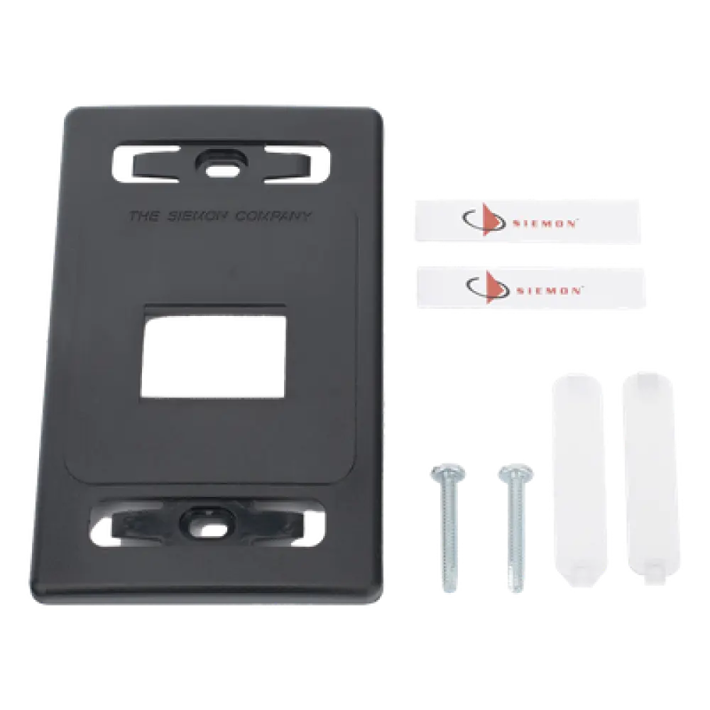 Placa de Pared Modular / 2 Salidas / Compatible Z-MAX Blindados / Montaje Frontal-Trasero / Color Negro