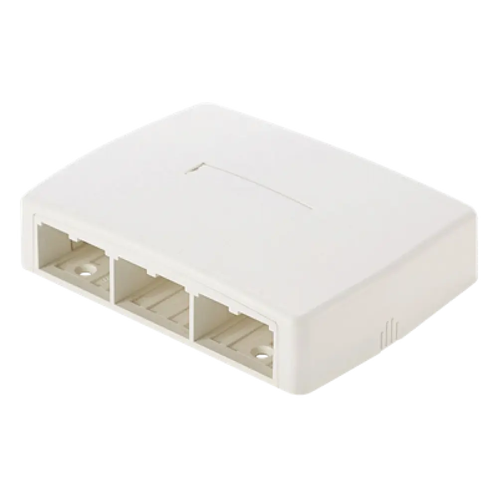 Caja de Montaje en Superficie / 6 Puertos Mini-Com / 129x30.5x94 mm / 0.42x0.10x0.31 pies / ABS / Blanco