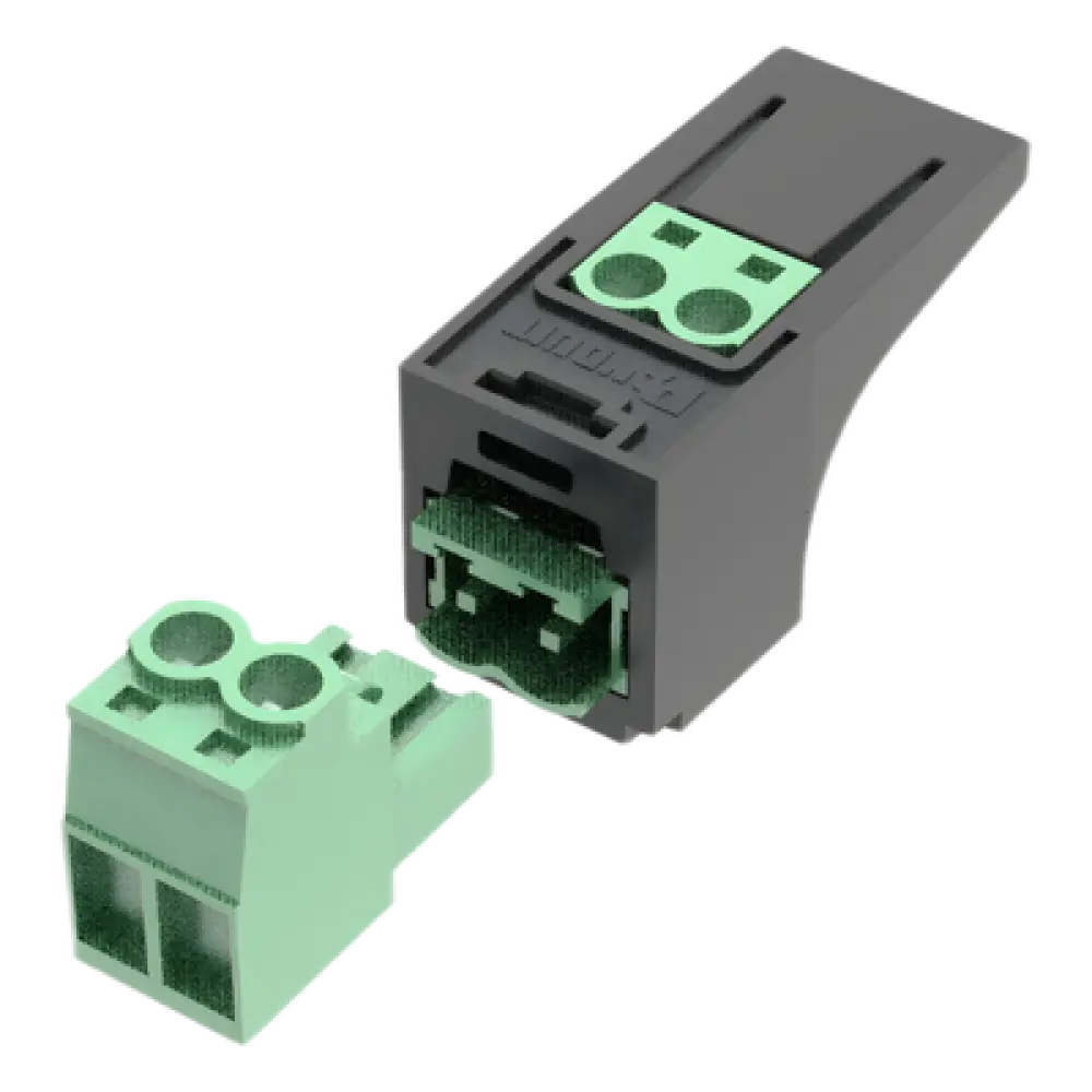 Conector Eléctrico Mini-Com / Compatible 26-12 AWG / Cable FMPS / Diseño Compacto / Color Verde