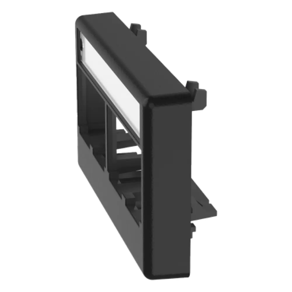 Placa de Mobiliario Modular / 4 Puertos Mini-Com / ABS Negro / 2.9x0.88x1.77 pulg (73.66x22.35x44.95 mm)