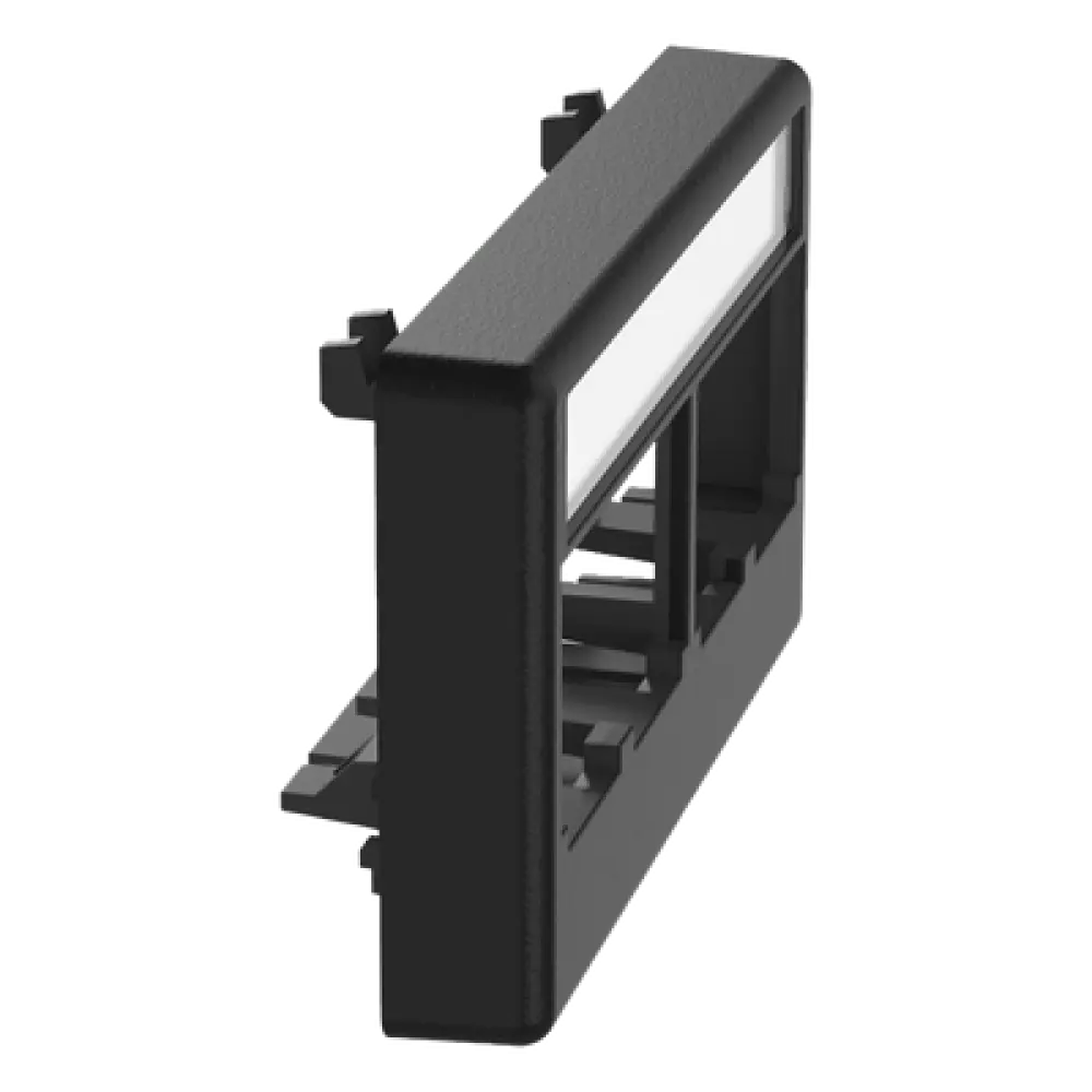 Placa de Mobiliario Modular / 4 Puertos Mini-Com / ABS Negro / 2.9x0.88x1.77 pulg (73.66x22.35x44.95 mm)