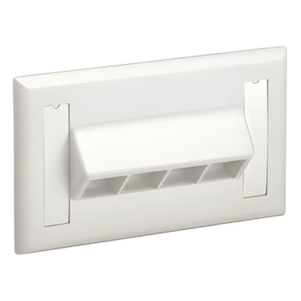 Placa de Pared Horizontal / 4 Puertos Keystone / 69.8 x 114.3 mm / 2.75 x 4.5 pulg. / Blanco Mate