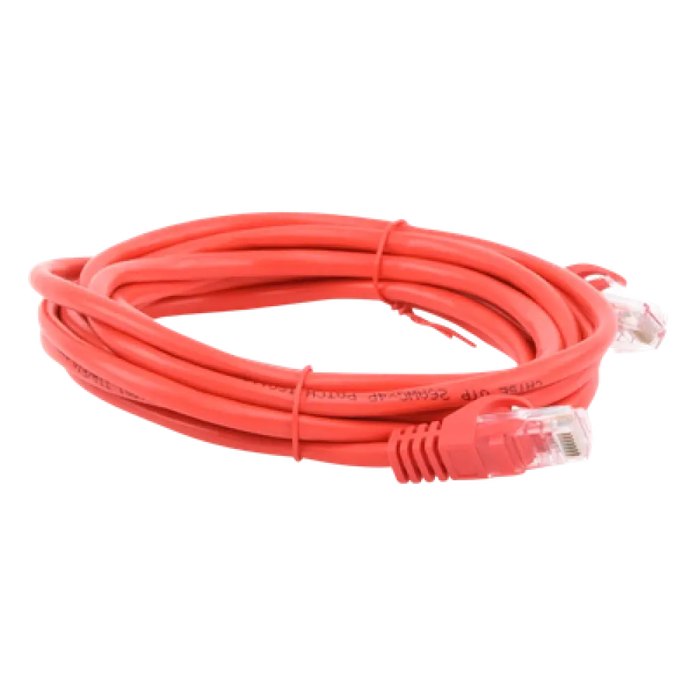 Cable de Parcheo UTP Cat5e / 3.0 m (9.84 ft) / 100 Ohm / RJ45 / Rojo