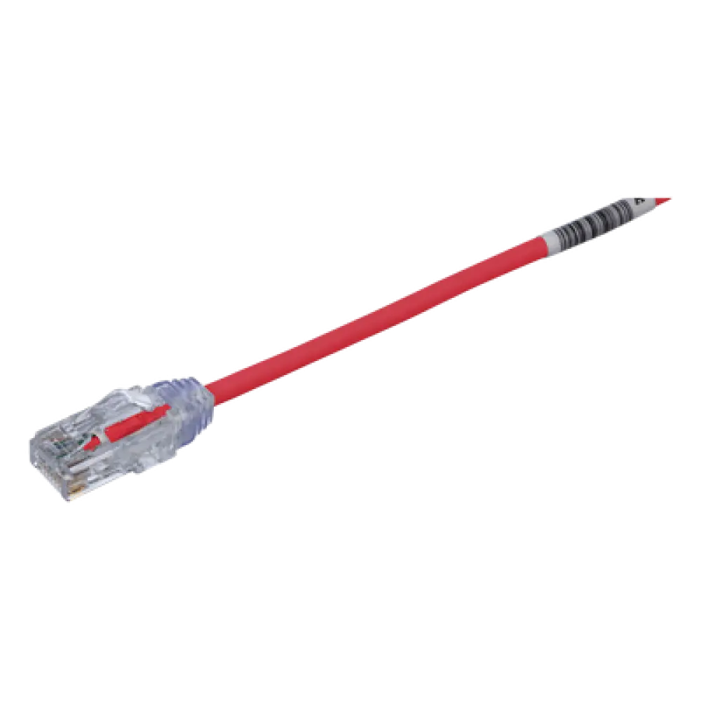 Cable de Parcheo UTP Cat6 / 28 AWG Diámetro Reducido / 4.57 m (15 ft) / Doble Clasificación CM/LSZH / PoE IEEE 802.3bt / Rojo