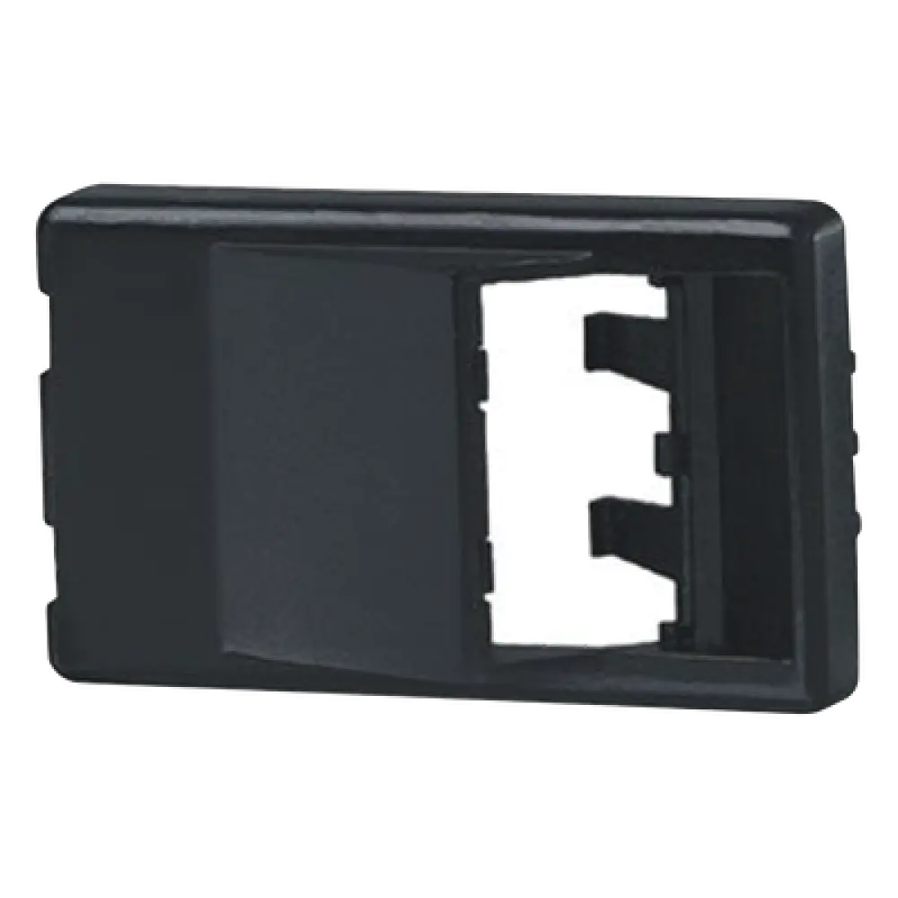 Placa de Mobiliario Modular / 2 Puertos Mini-Com / Salida Inclinada / 1.69 x 0.76 x 2.9 in / Negro