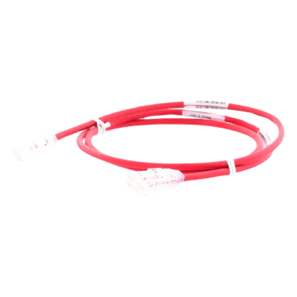 Cable de Parcheo Cat6 / UTP 28AWG Diámetro Reducido / 0.61m (2 Pies) / Rojo / LSZH-CM / PoE++