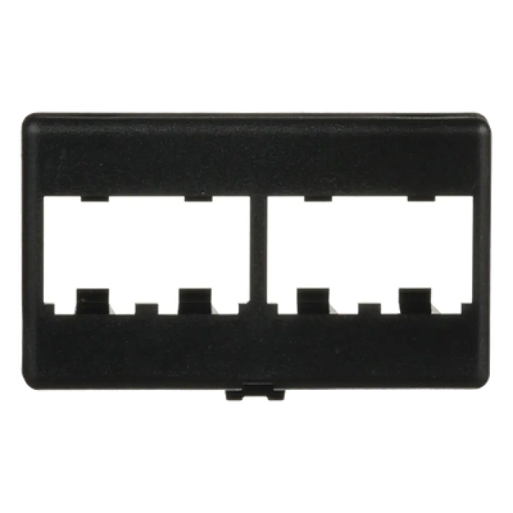 Placa de Mobiliario Modular / 4 Puertos Mini-Com / ABS / 2.9 x 1.77 x 0.88 in / Negro