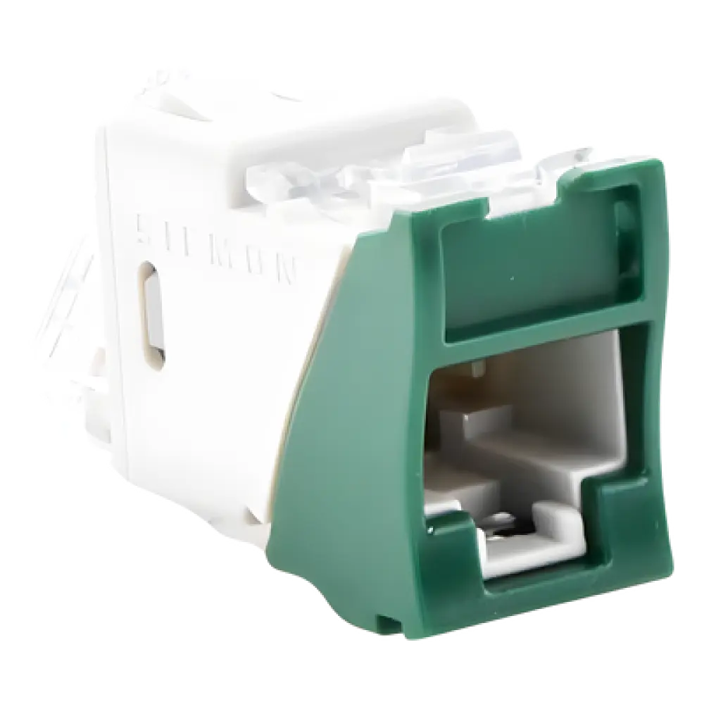 Jack RJ45 / Categoría 6 / UTP / Montaje Híbrido Plano o Angulado / Terminación 110 / Rango -10 a 60 °C