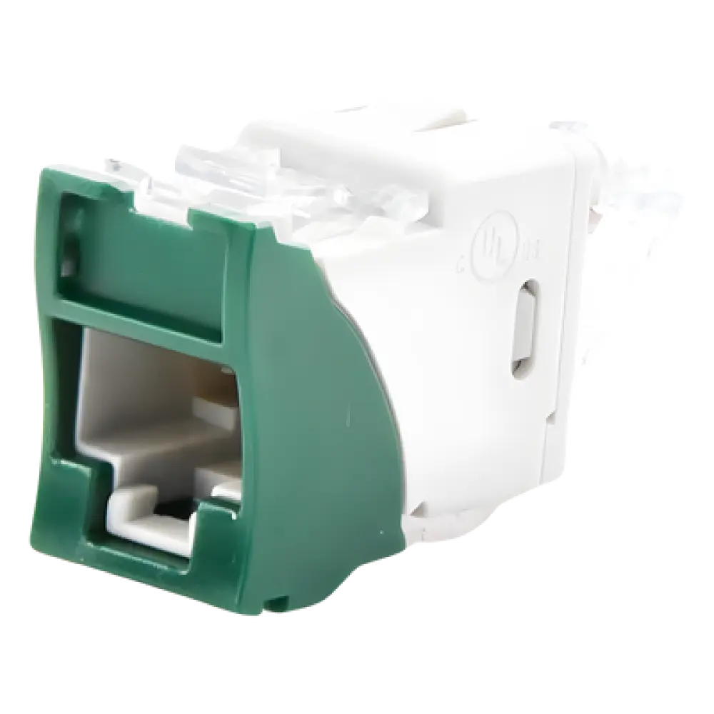 Jack RJ45 / Categoría 6 / UTP / Montaje Híbrido Plano o Angulado / Terminación 110 / Rango -10 a 60 °C