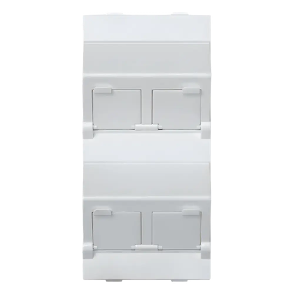 Placa Voz y Datos Inclinada / Guardapolvo Integrado / 2 Puertos Keystone / 108×52 mm / 4.25×2.05 in