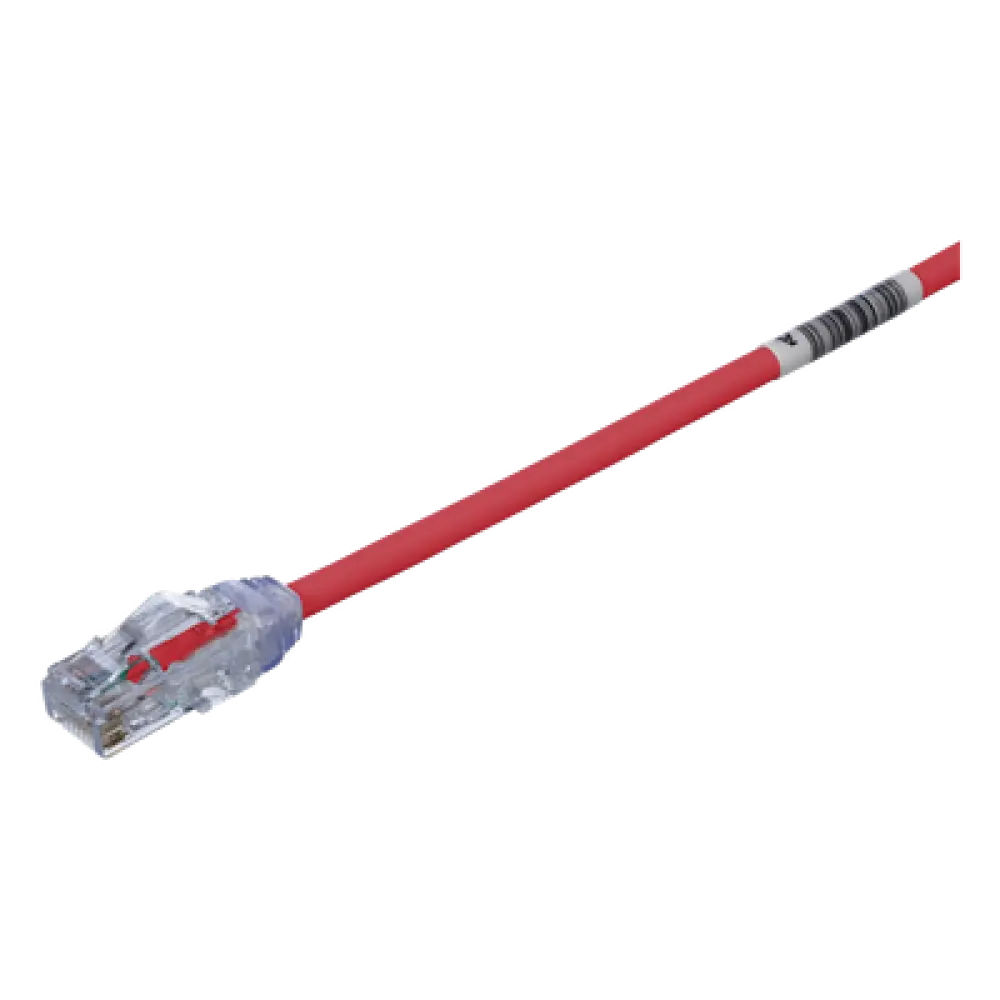 Cable de Parcheo UTP Cat6A / 28AWG / CM-LSZH / 0.3m (1 Pie) / Rojo / PoE++ / -40 a 75°C