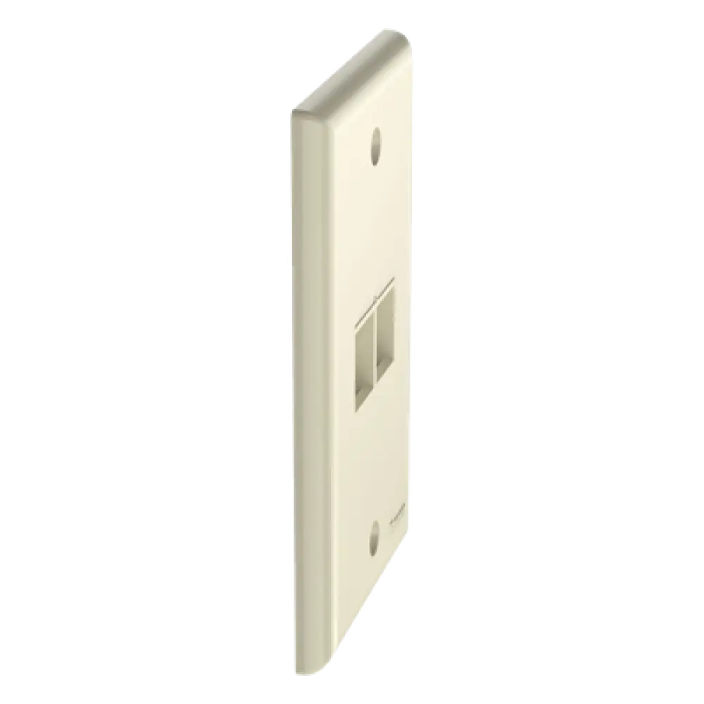 Placa de Pared Vertical / 2 Puertos Keystone / ABS / 2.75 x 4.5 Pulg. / Marfil