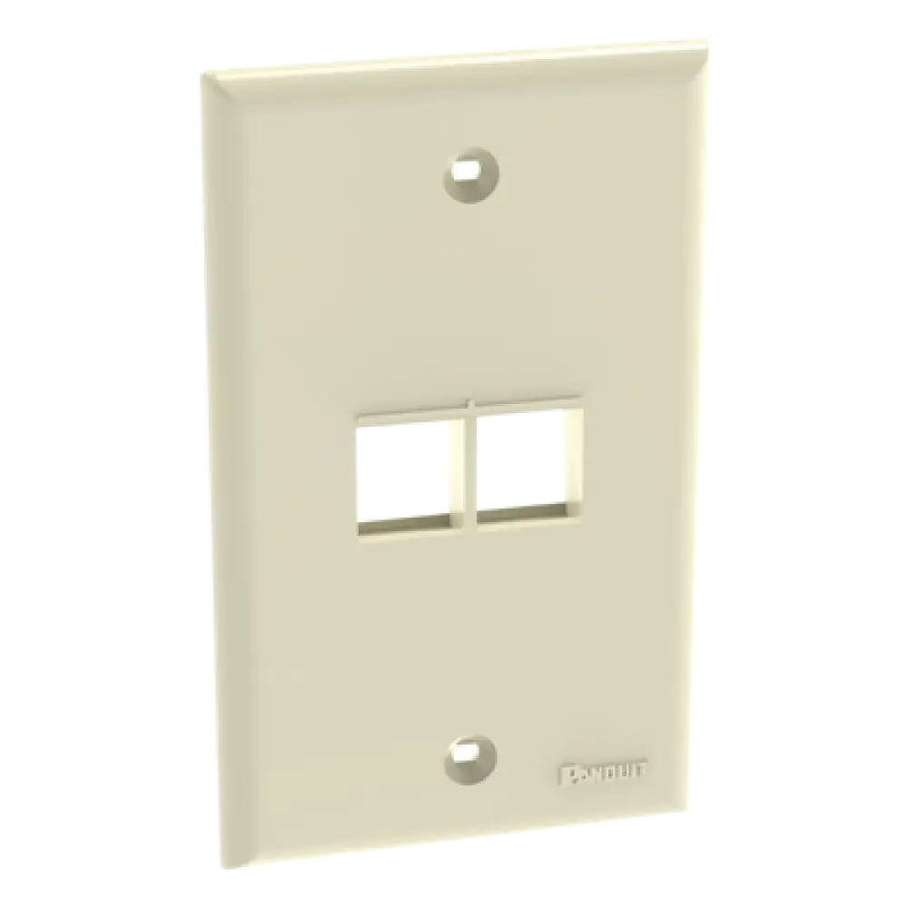 Placa de Pared Vertical / 2 Puertos Keystone / ABS / 2.75 x 4.5 Pulg. / Marfil