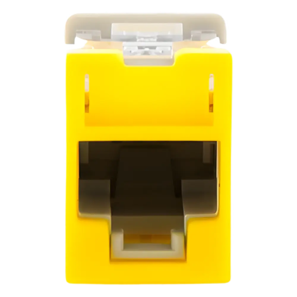 Jack RJ45 Cat5e / UTP / Montaje Híbrido Plano o Angulado / Terminación 110 / Amarillo