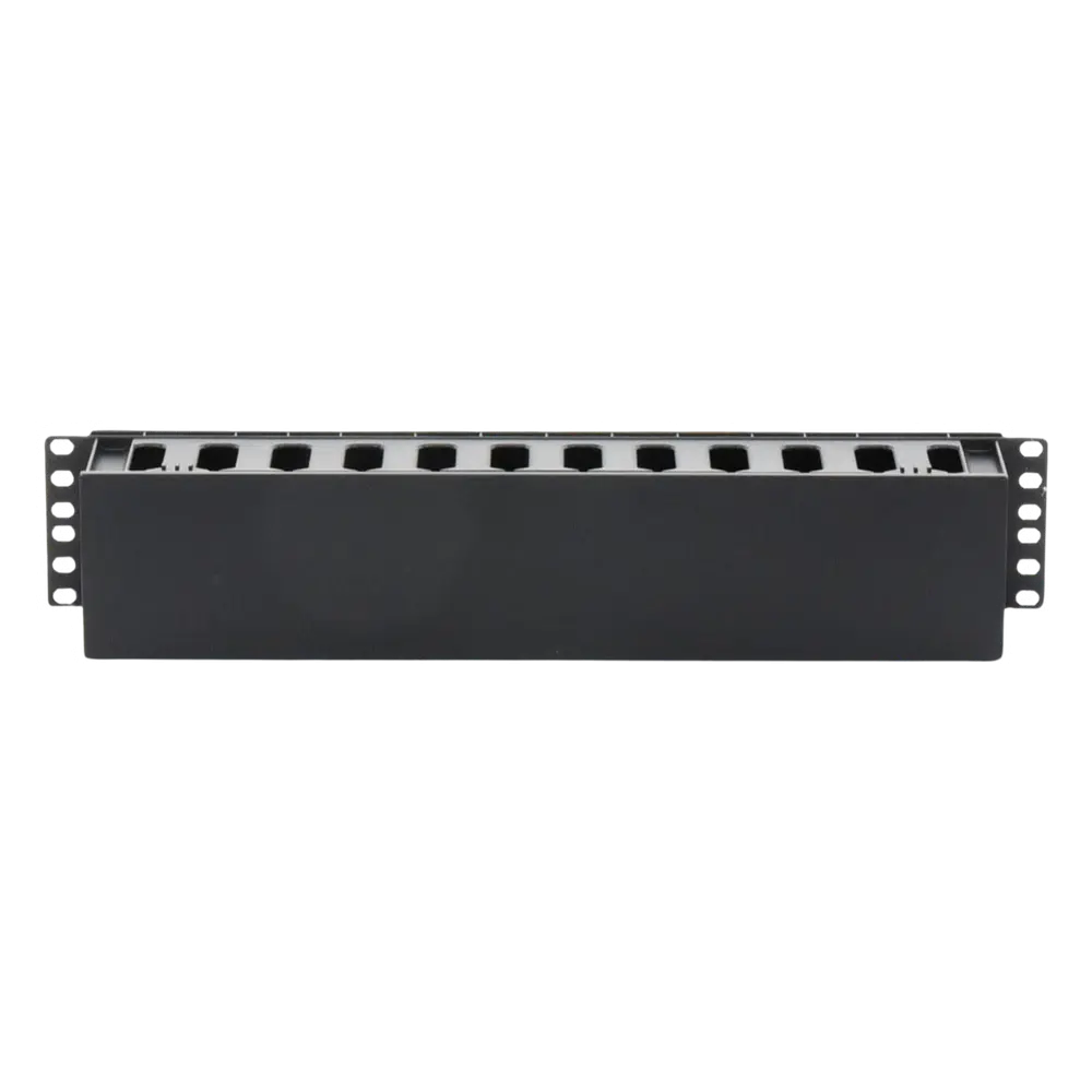 Organizador de Cables Horizontal de 2U para Rack de 19", Fabricado en Polímero Resistente a Deformaciones y Rayones