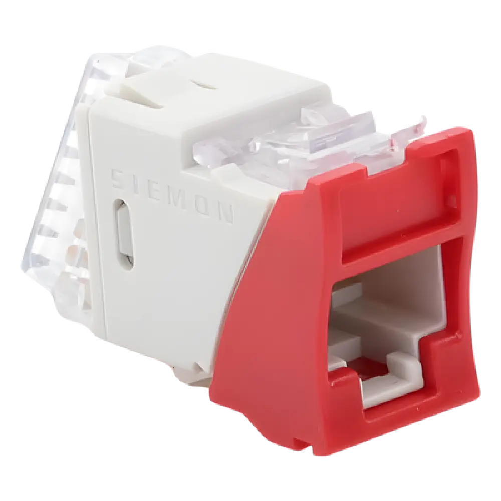 Jack Cat6 / UTP / Montaje Híbrido Plano-Angulado / Rojo / Punch Down 110
