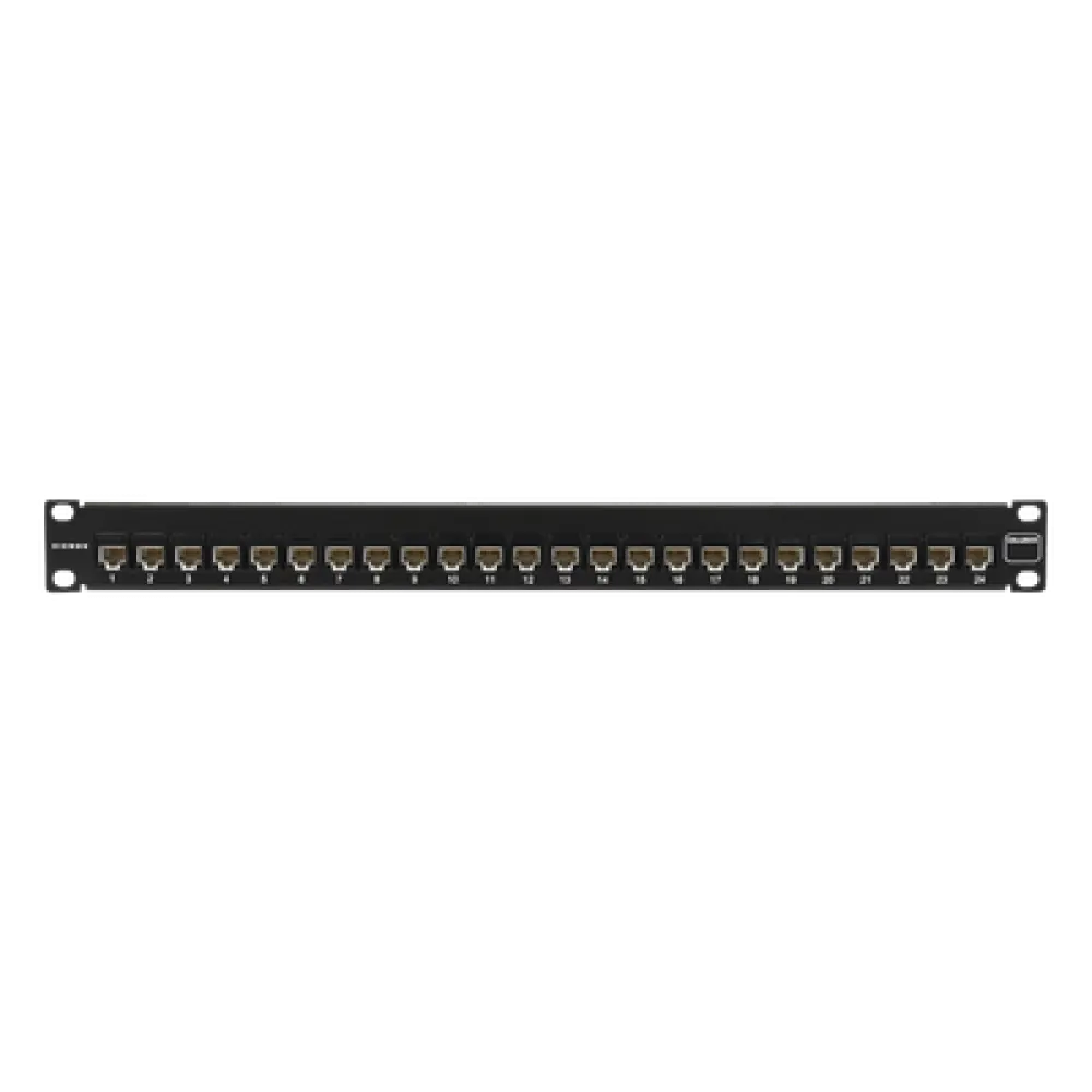 Patch Panel / UTP Cat5e Precargado / 24 Puertos / Plano 1U / Rack 19"