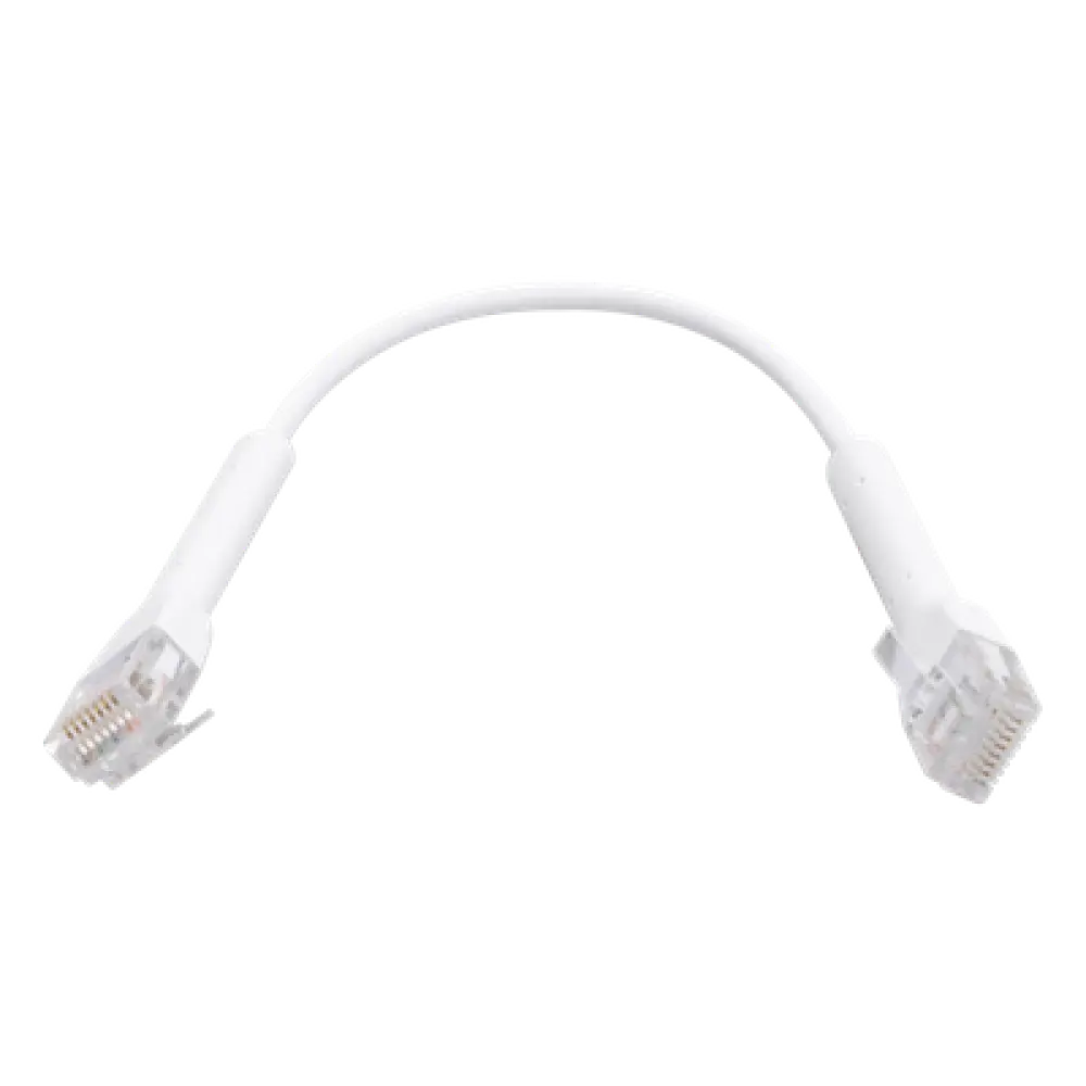 Cable Patch Ethernet Cat6 / 22 cm (0.72 ft) / Conector RJ45 Flexible / Diámetro 5.5 mm / 10 Gbps / Blanco