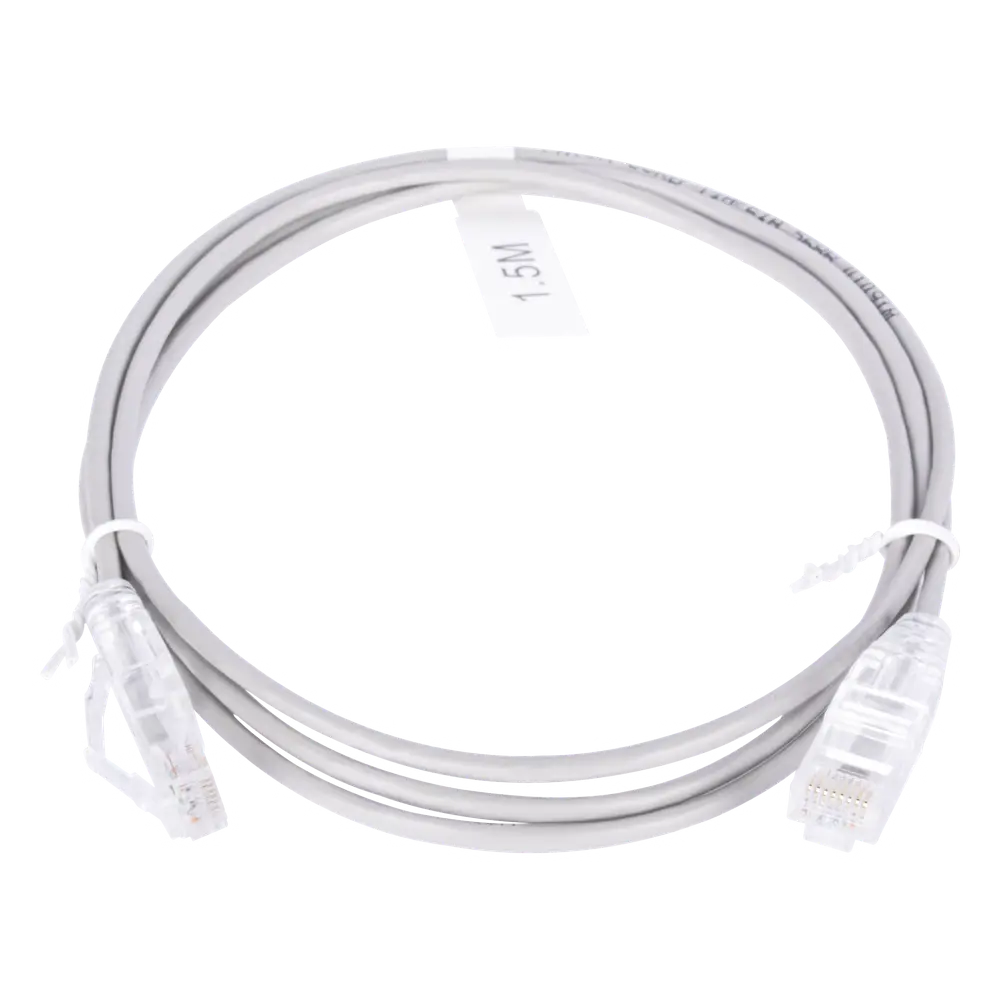Cable de Parcheo Slim UTP Cat6 - 1.5 Metros (4.92 Pies) Gris Diámetro Reducido (28 AWG)