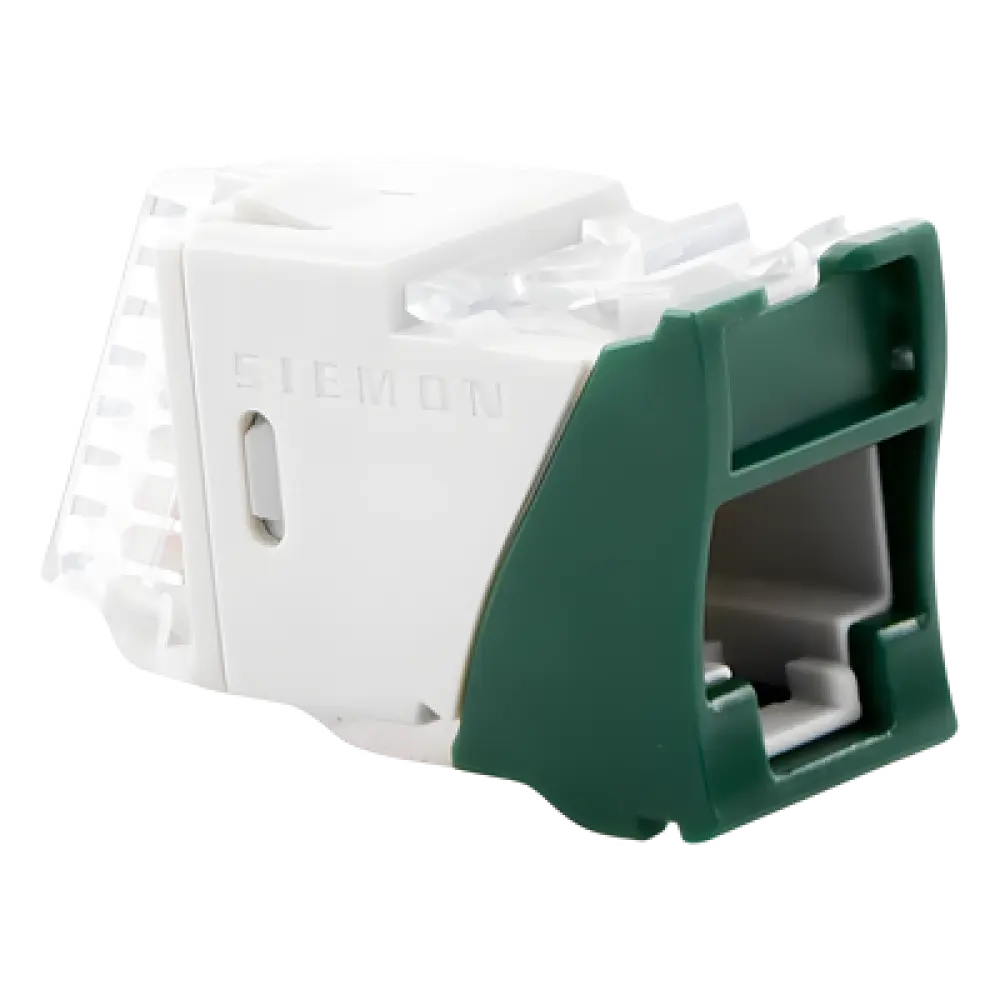 Jack / Cat6A UTP / Montaje Híbrido Plano-Angulado / Verde / Punch-Down 110 / RJ45