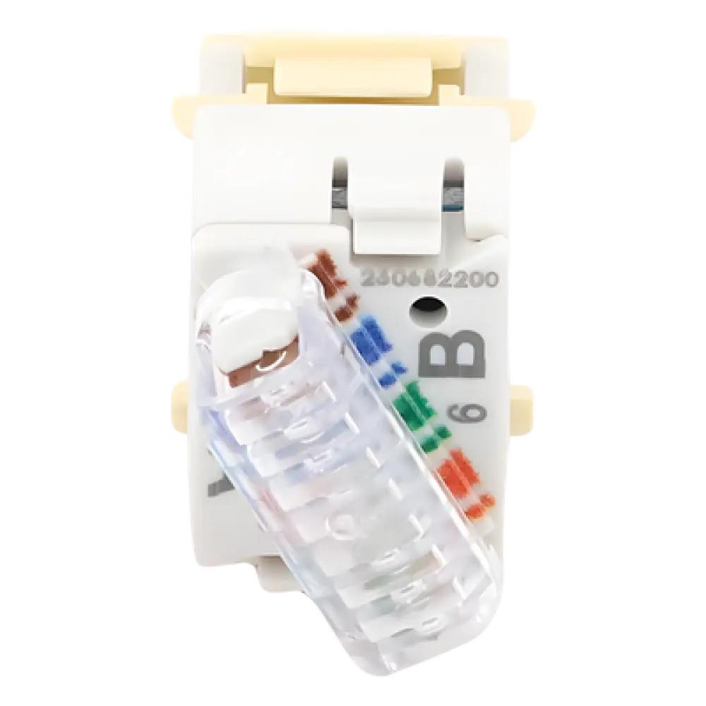 Jack Keystone / Cat6 UTP / Terminación Impacto 110 / T568A-B / Marfil / -10 a 60°C