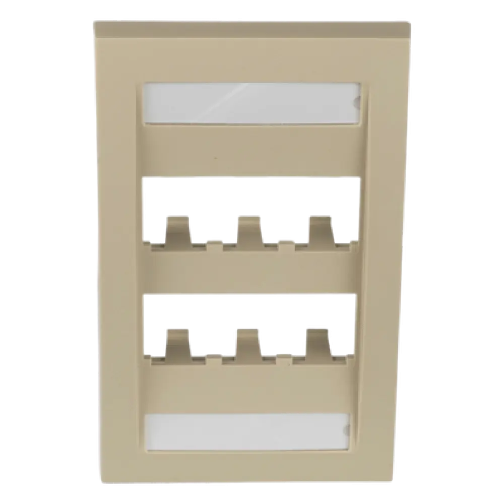 Placa de Pared Vertical / 6 Puertos Mini-Com / ABS / 2.75 x 4.5 pulg. / Marfil