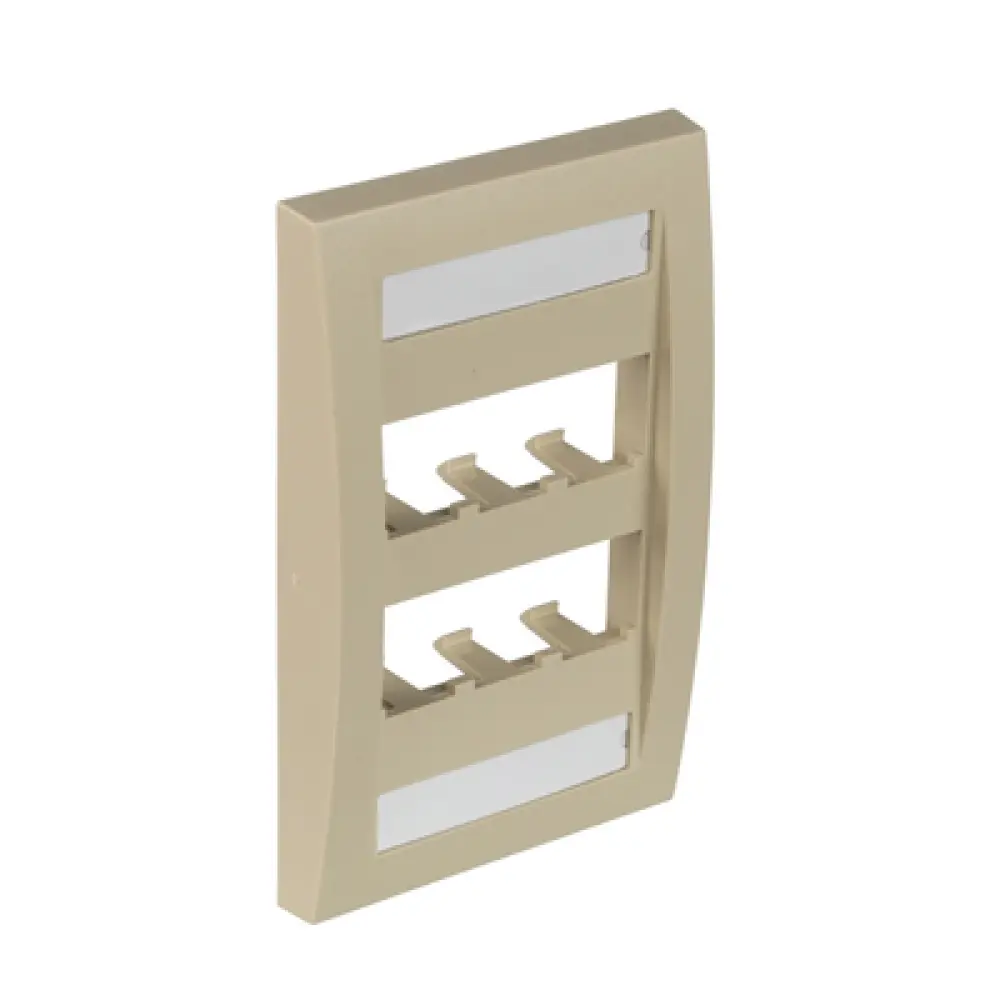 Placa de Pared Vertical / 6 Puertos Mini-Com / ABS / 2.75 x 4.5 pulg. / Marfil