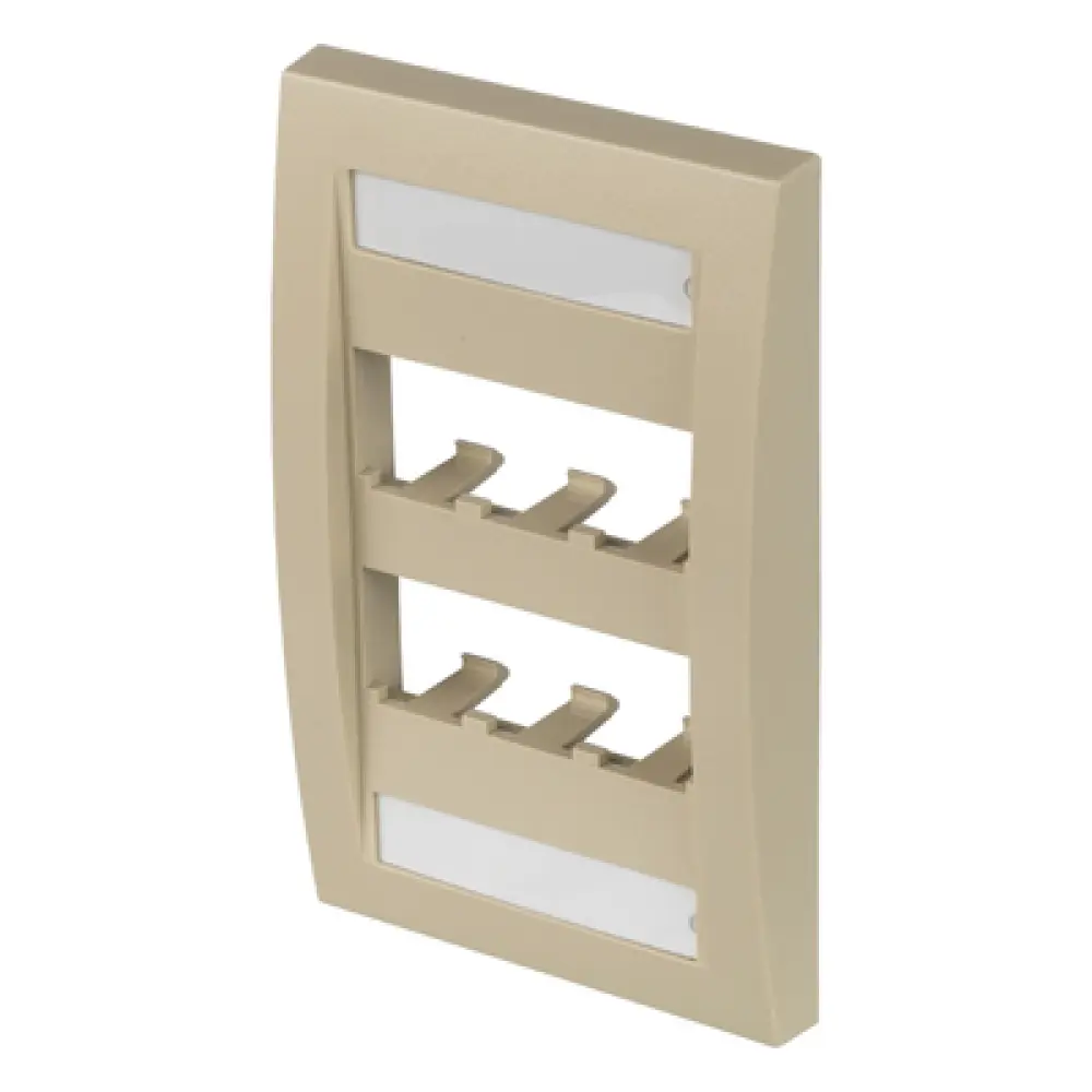 Placa de Pared Vertical / 6 Puertos Mini-Com / ABS / 2.75 x 4.5 pulg. / Marfil