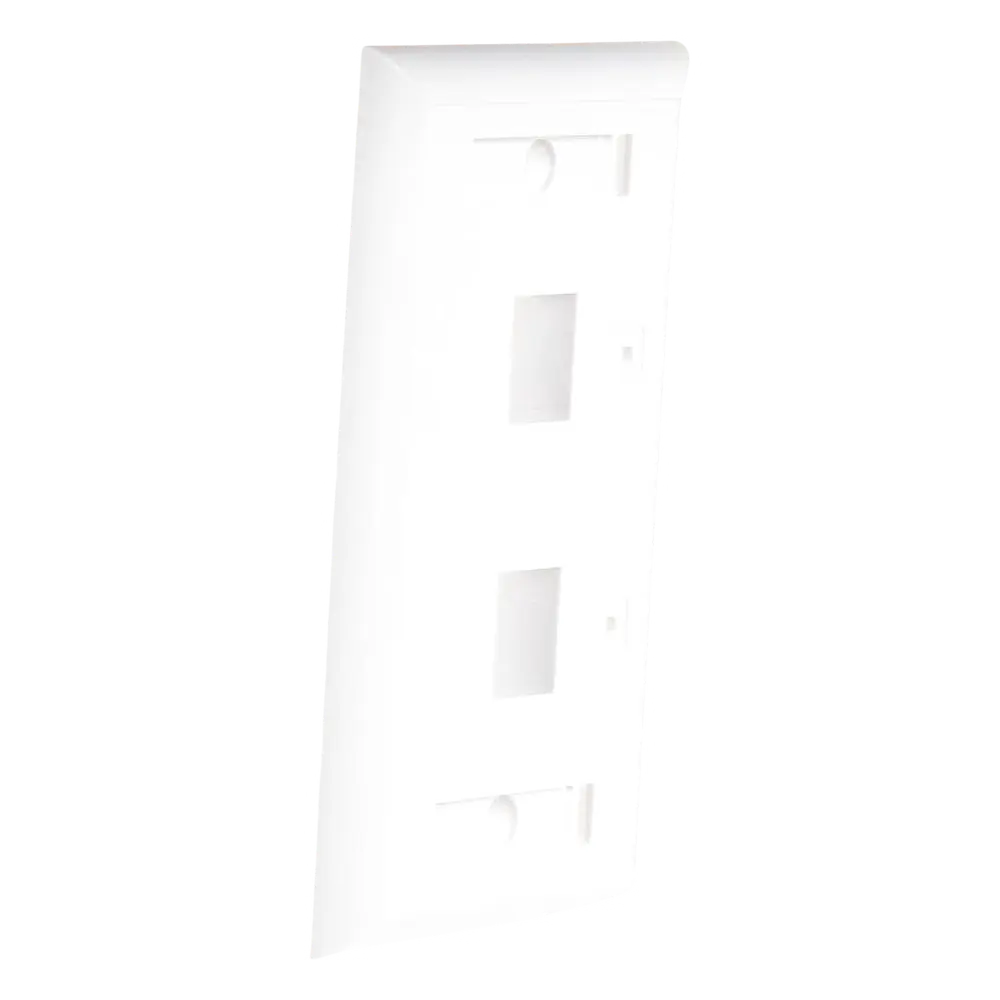 Placa de Pared de 2 Puertos, Keystone, con Espacio para Etiqueta, Color Blanco