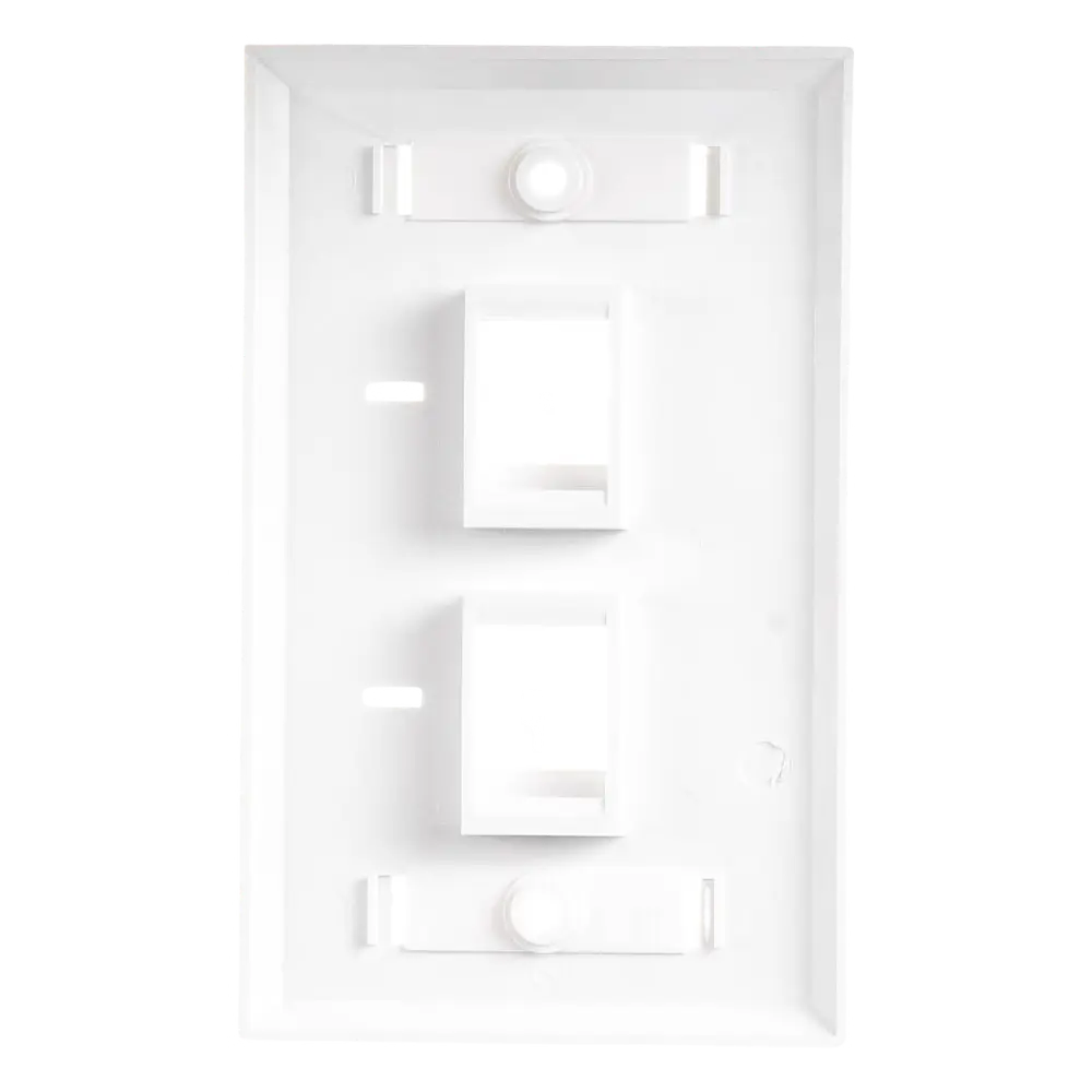 Placa de Pared de 2 Puertos, Keystone, con Espacio para Etiqueta, Color Blanco
