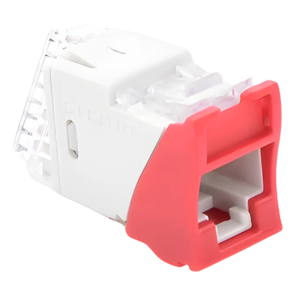 Jack / Cat5e UTP / Montaje Híbrido Plano o Angulado / Color Rojo / Punch Down 110 / -10 a 60°C