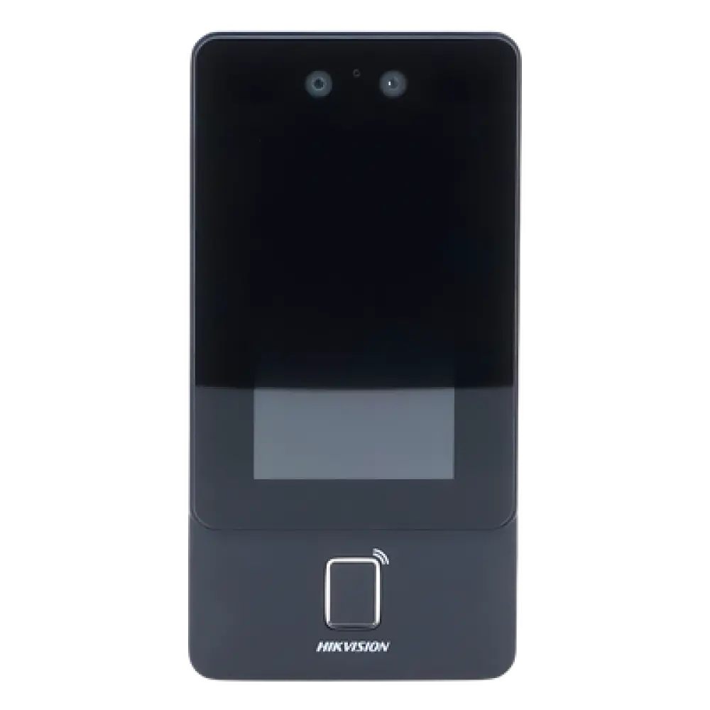 Terminal de Control de Acceso / Reconocimiento Facial 2 MP / Lector MIFARE 13.56 MHz / Pantalla Táctil 4.3" / PoE y Wi-Fi / IP65 / 1,500 Rostros / 3,000 Huellas / SIP