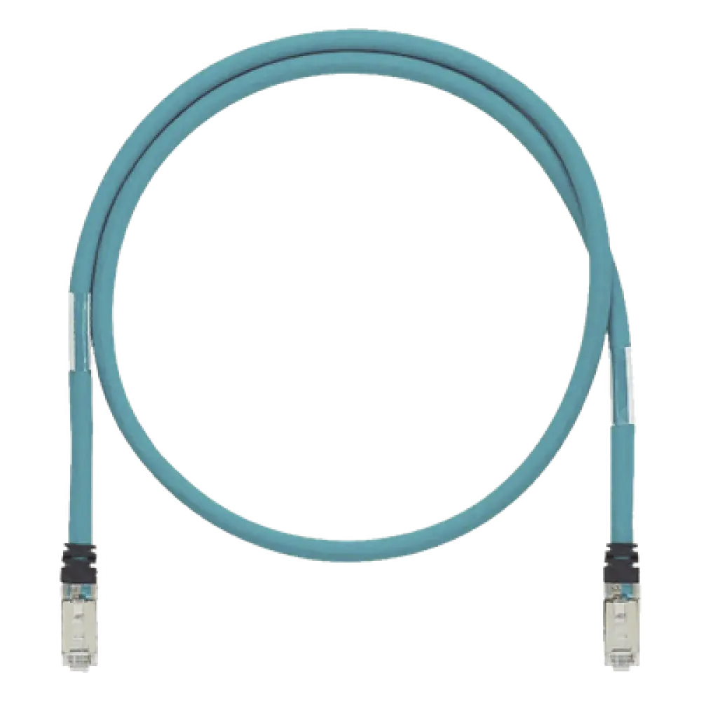 Patch Cord Industrial Cat6A / Blindado SF/UTP / 26 AWG / 600V / 1.5 m (4.92 ft) / Aqua