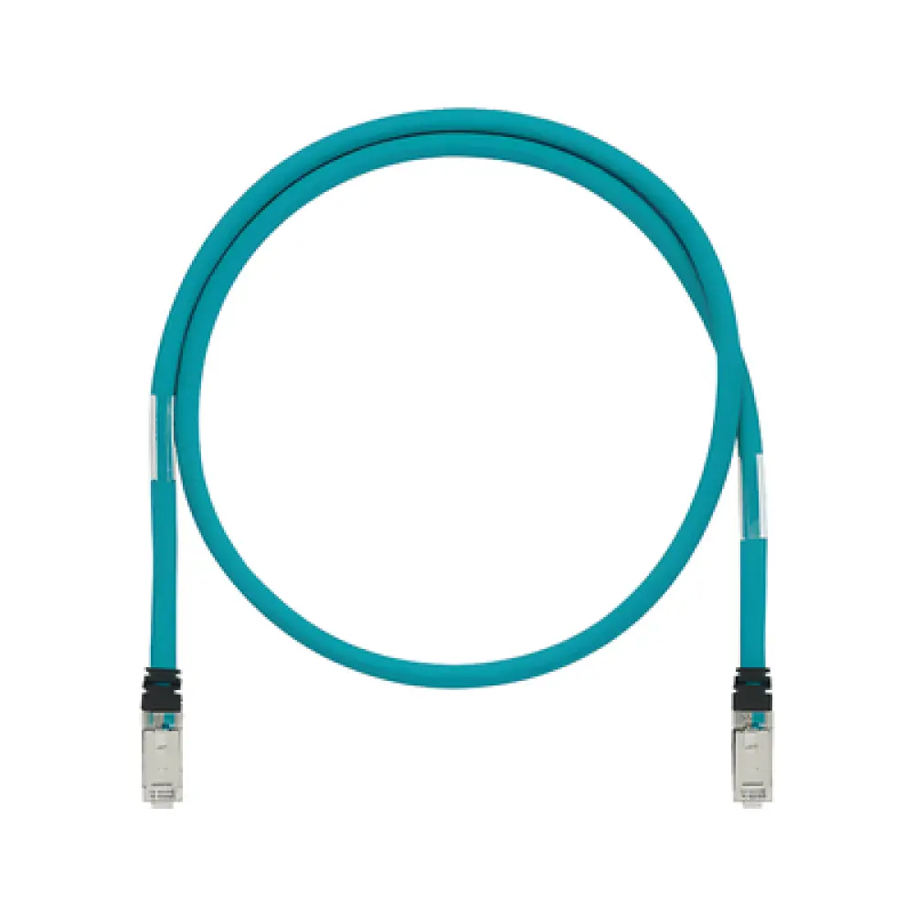 Patch Cord Cat6A Industrial 600V / Blindado SF/UTP / 26 AWG / 15 m (49.21 ft) / Aqua