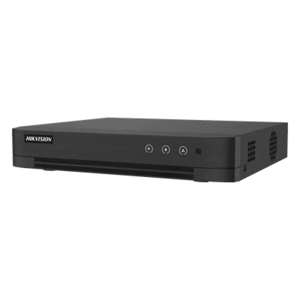 DVR Híbrido / 8 Canales TURBOHD + 4 Canales IP / 3K Lite 2560x1440 / H.265+ / Audio Bidireccional Coaxitron / AcuSense IA / 1 Bahía HDD hasta 10 TB / Salida Full HD