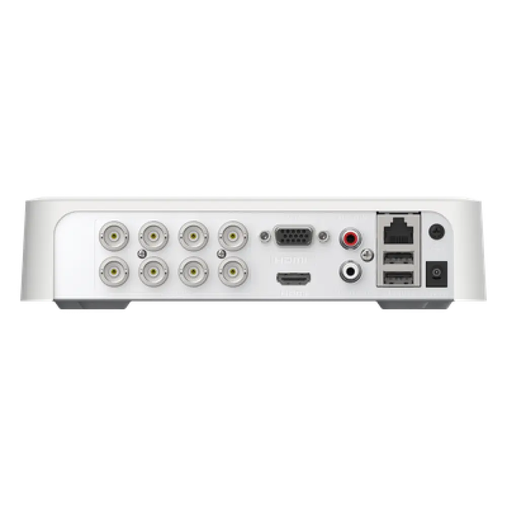 DVR Pentahíbrido / 8 Canales TurboHD + 2 Canales IP / 2 Megapixel 1080p Lite / AcuSense Lite / Audio Bidireccional Coaxitron / H.265+ / HDMI y VGA Full HD / 1 Bahía HDD hasta 4 TB