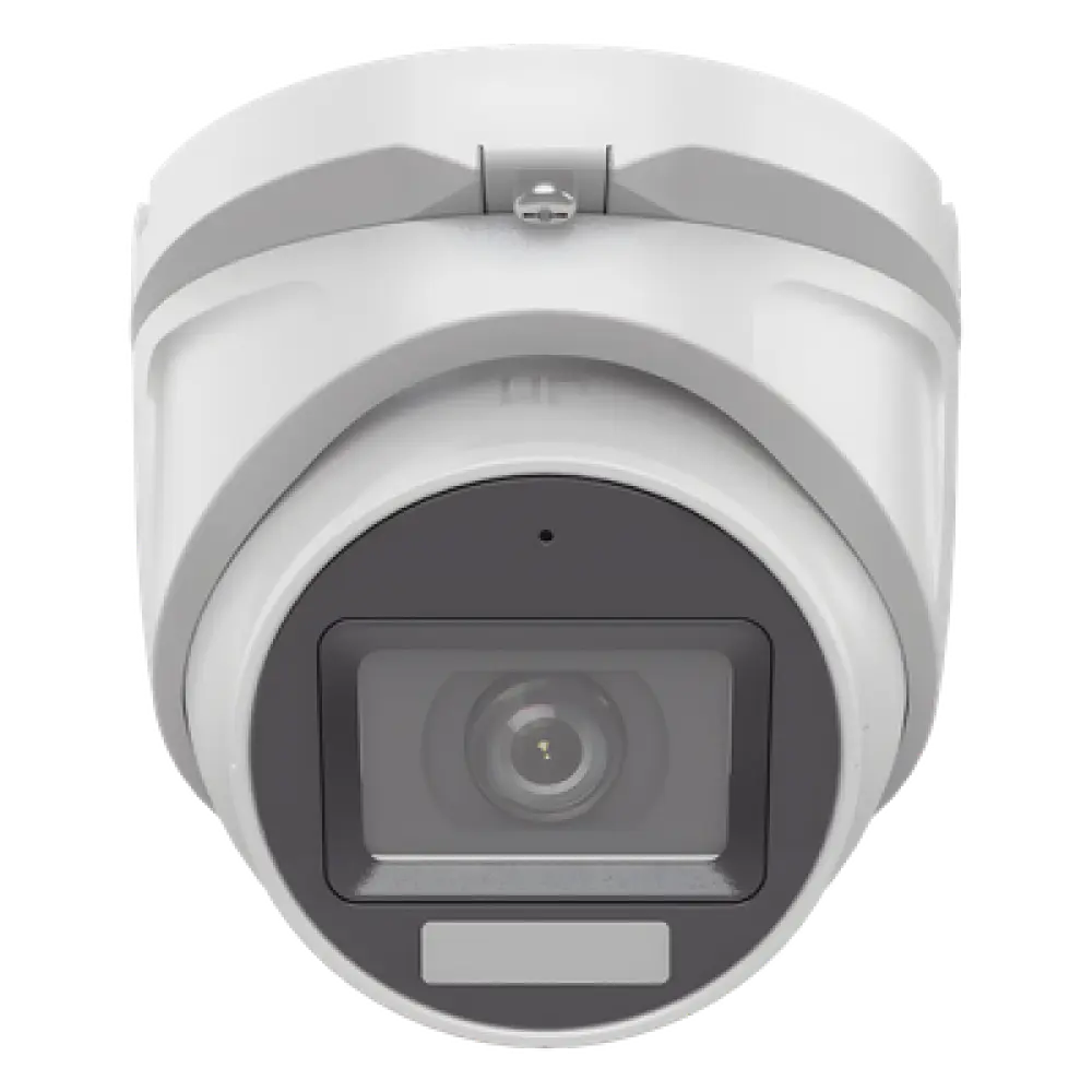 Cámara Turret TURBOHD / 3K Megapixel / Dual Light 30 m (98.4 ft) IR + 20 m (65.6 ft) Luz Blanca / Lente 2.8 mm 105° / IP66 / Audio Coaxitron / 4 Tecnologías