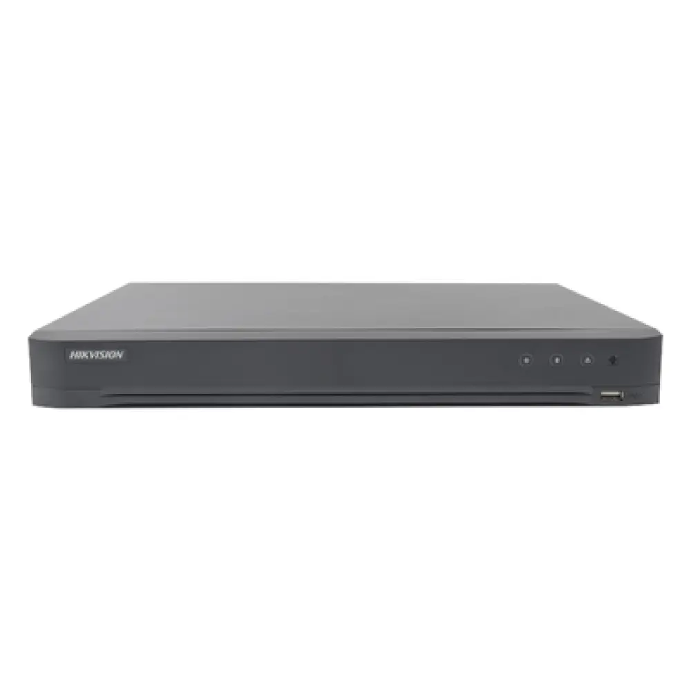 DVR Pentahíbrido / 32 Canales TurboHD + 8 Canales IP / 5 Megapixel Lite / Reconocimiento Facial 4 Canales / Audio Bidireccional Coaxitron / 2 Bahías HDD hasta 12 TB / H.265+ / Salida Full HD