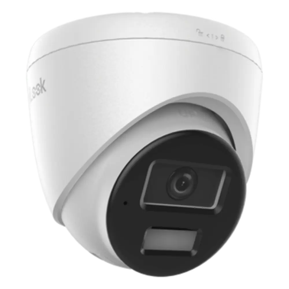 Cámara Turret IP / 4 Megapixel / Dual Light 20 m (65.6 ft) / Lente 2.8 mm / 104° / Audio Integrado / IP67 / PoE