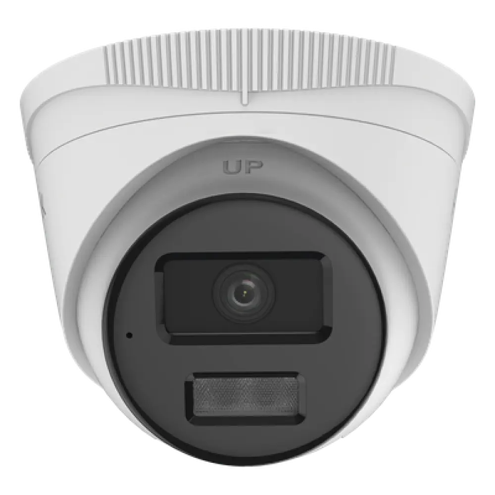 Cámara Turret IP / 4 Megapixel / Dual Light 20 m (65.6 ft) / Lente 2.8 mm / 104° / Audio Integrado / IP67 / PoE