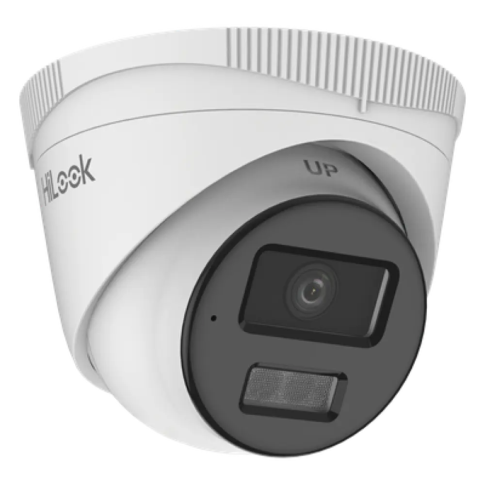 Cámara Turret IP / 4 Megapixel / Dual Light 20 m (65.6 ft) / Lente 2.8 mm / 104° / Audio Integrado / IP67 / PoE