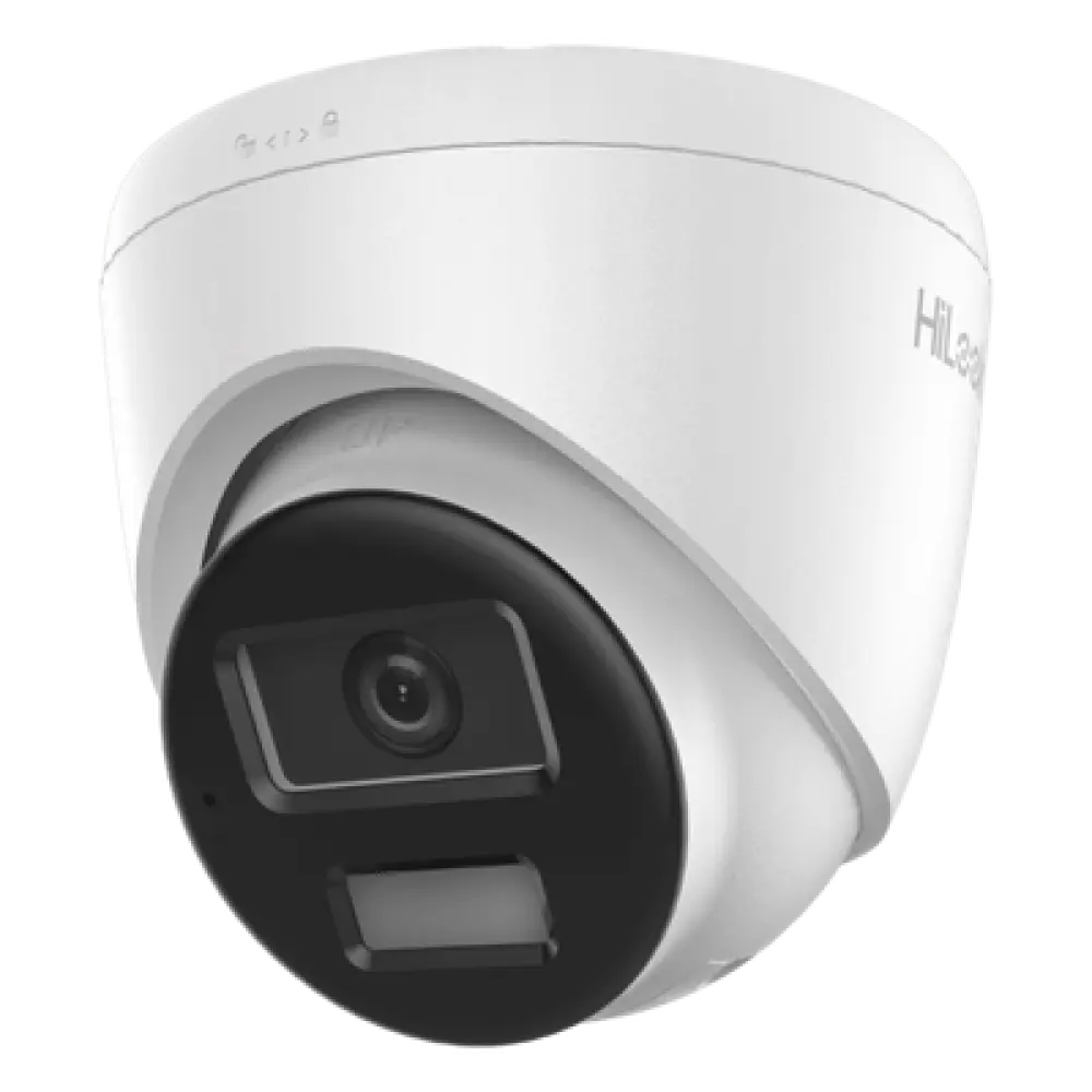Cámara Turret IP / 4 Megapixel / Dual Light 20 m (65.6 ft) / Lente 2.8 mm / 104° / Audio Integrado / IP67 / PoE