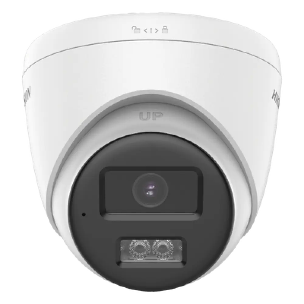 Cámara Turret TURBOHD / 8 Megapixel 4K / Dual Light 40 m (131.2 ft) / Audio Bidireccional / Sirena y Estrobo / IP67