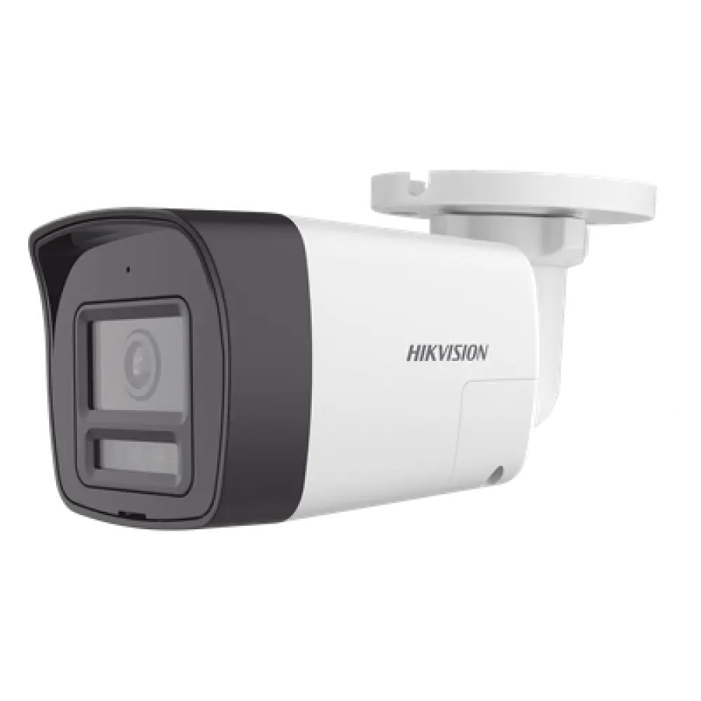 Cámara Bala TURBOHD / 4K 8 Megapixel / Lente 2.8 mm / Ángulo 113° / Dual Light IR 30 m (98.4 ft) + Luz Blanca 20 m (65.6 ft) / Audio Bidireccional / Sirena y Estrobo LED / IP67 / Metal