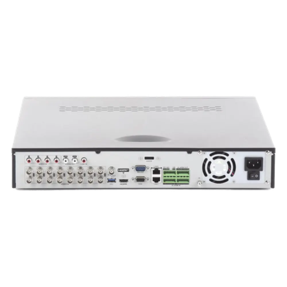 DVR Pentahíbrido / 24 Canales (16 TurboHD + 8 IP) / 3K/5MP / AcuSense / Audio por Coaxitron / 4 Bahías HDD / 16 Entradas de Alarma