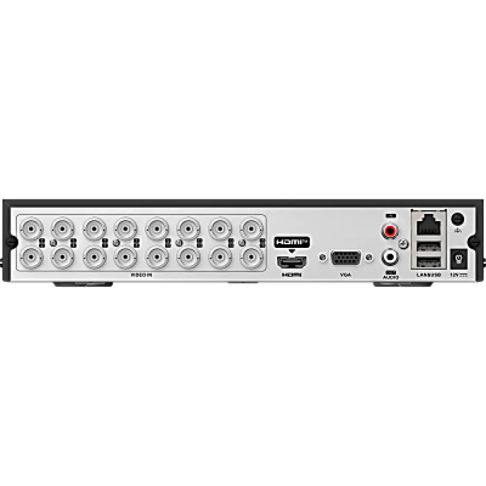 DVR Pentahíbrido / 16 Canales TurboHD + 24 Canales IP / 3K Lite / Salida 4K HDMI / H.265+ con GUANLAN AI / AcuSearch / Perimeter Protection / 1 Bahía SATA 12 TB