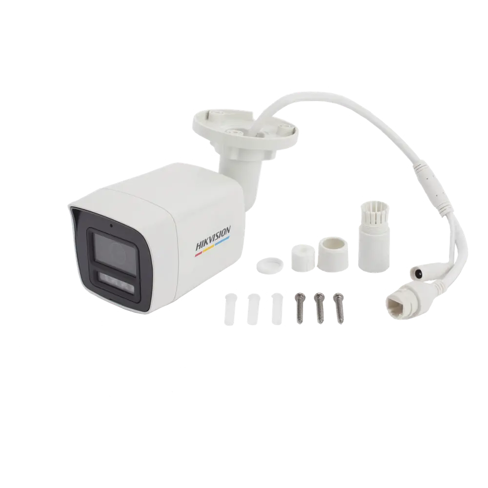 [ColorVu 3.0 + MD 3.0] Bala IP 4 Megapixel / Lente 2.8 mm / Dual Light (30 mts IR + 30 mts Luz Blanca) / Micrófono Integrado / Detección de Movimiento 3.0 / Exterior IP67 / WDR / PoE / Micro SD