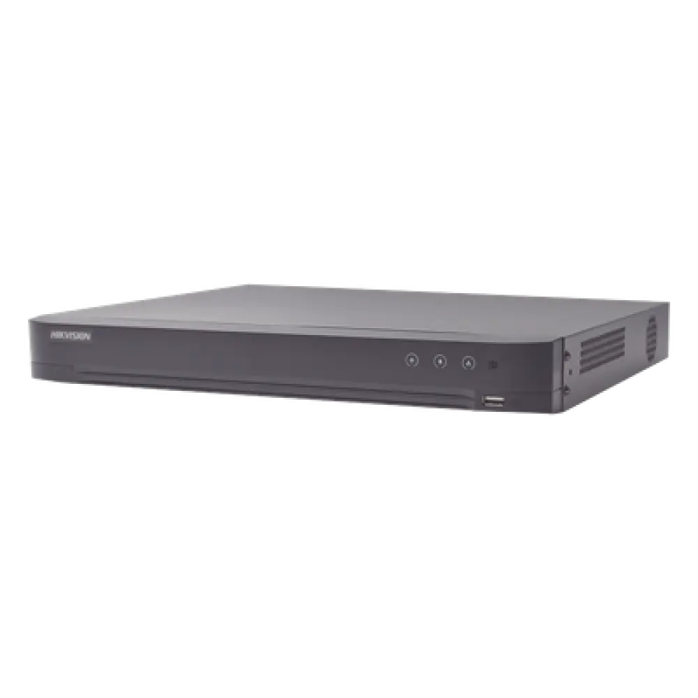 DVR Pentahíbrido / 16 Canales Combinados / 8 TurboHD + 8 IP / 4K UHD / AcuSense / Reconocimiento Facial / Audio por Coaxitron / H.265+