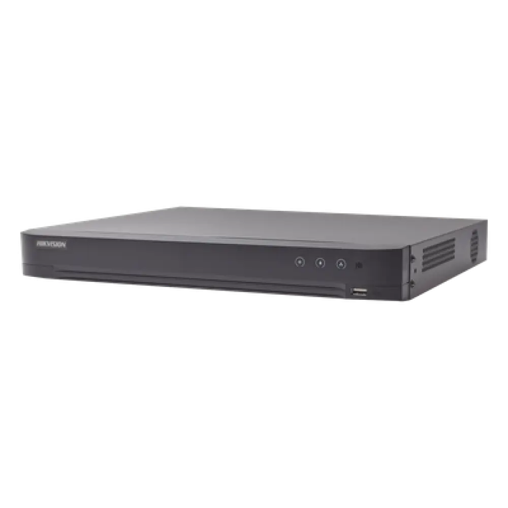 DVR Pentahíbrido / 16 Canales (8 TURBOHD + 8 IP) / 8 Megapixel (4K) / Audio Bidireccional Coaxitron / Reconocimiento Facial / H.265+ / 1 Bahía HDD 10 TB